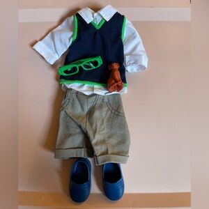 My Life As A School Boy Outfit For 18” Doll 6 Pcs Lot Includes Sunglasses & Pet